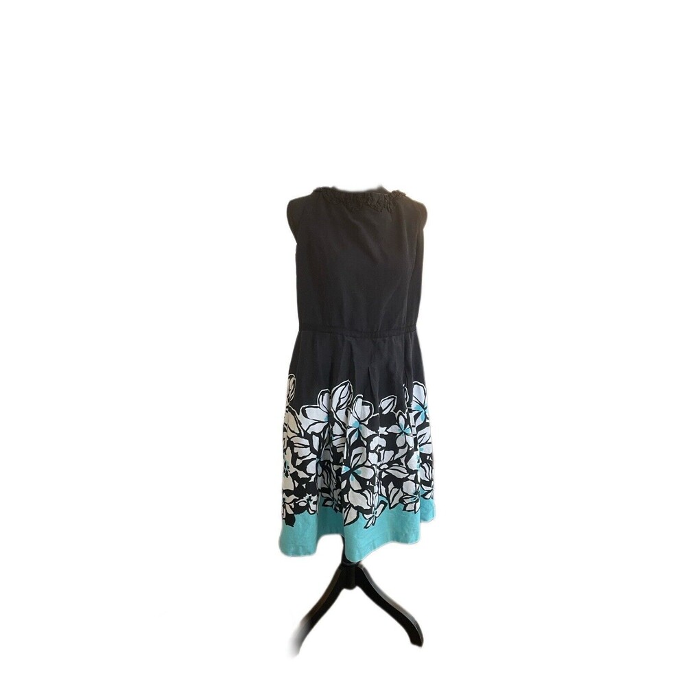 Danny & Nicole Dress Mid Length Teal And Black Dress